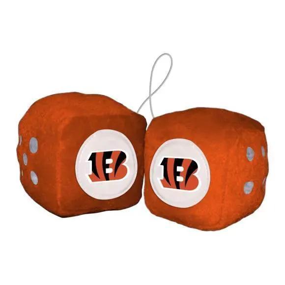 Cincinnati Bengals Fuzzy Dice With Embroidered Patch Logo - ToylandEU™