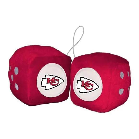 Kansas City Chiefs Fuzzy Dice Plush Car Decor Patch - ToylandEU™