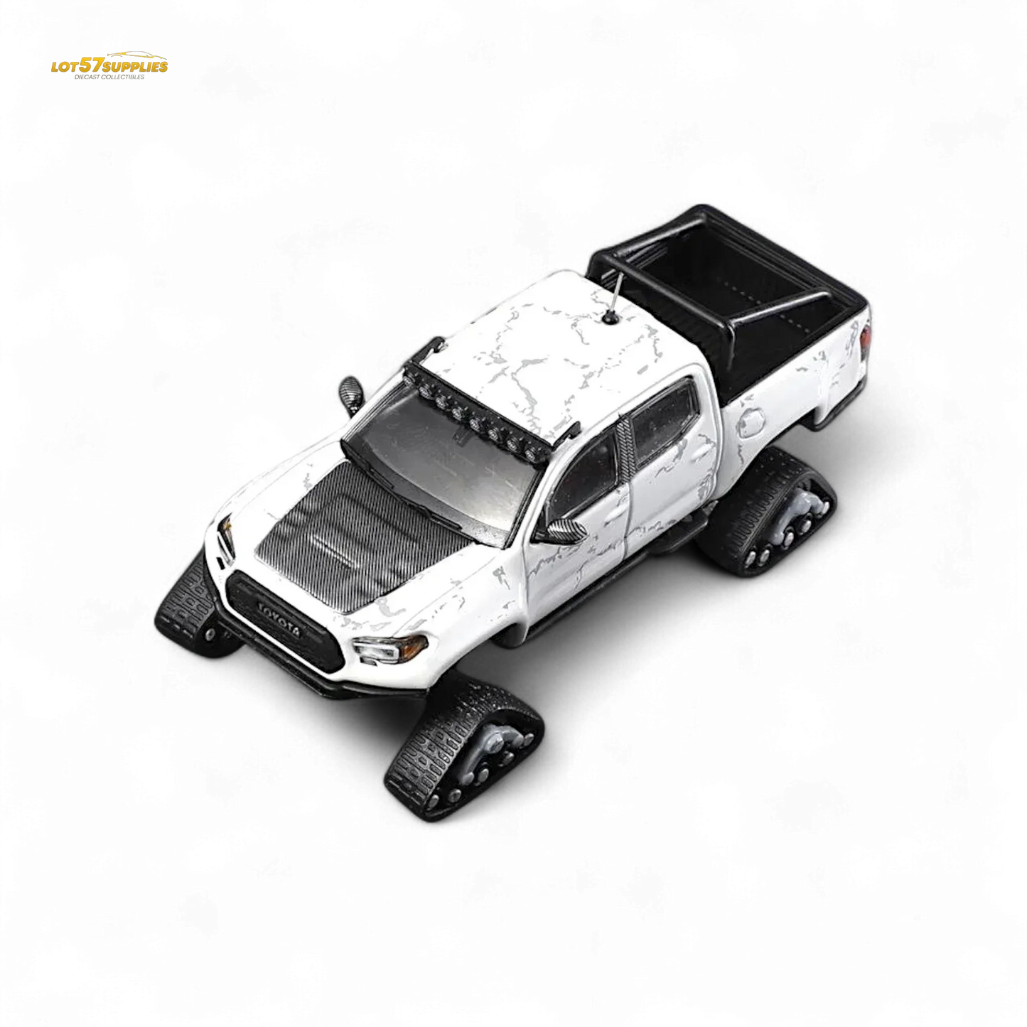 GCD Toyota TACOMA SNOW VERSION in White & 3PMSF Tires 1:64 - ToylandEU