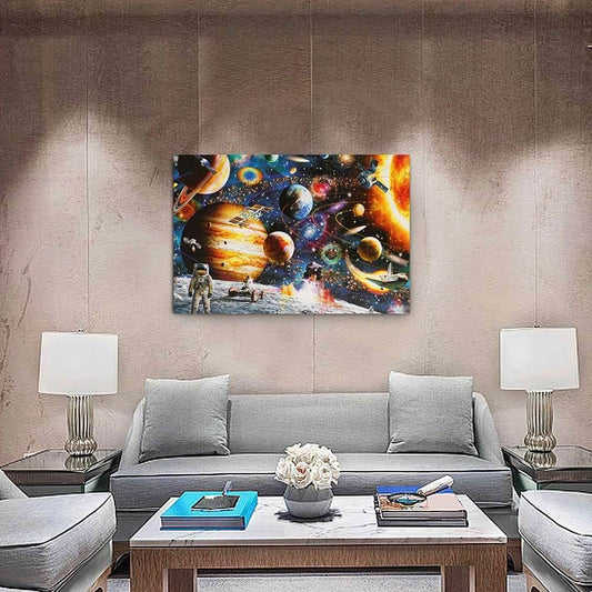 Galactic Adventure: 1000-Piece Round Space Jigsaw Puzzle for Adults - ToylandEU