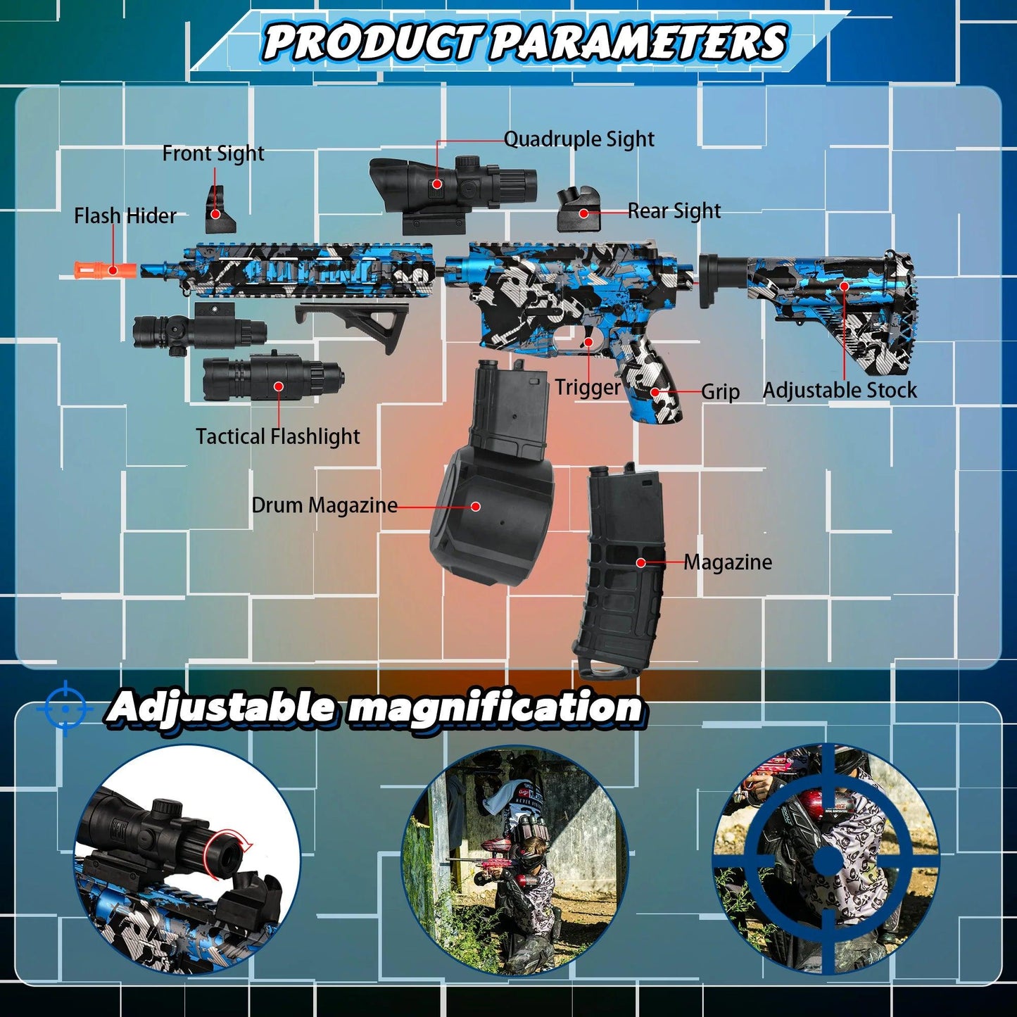 Gel Ball Blaster | M416 Scope Electric | Toylandeu™