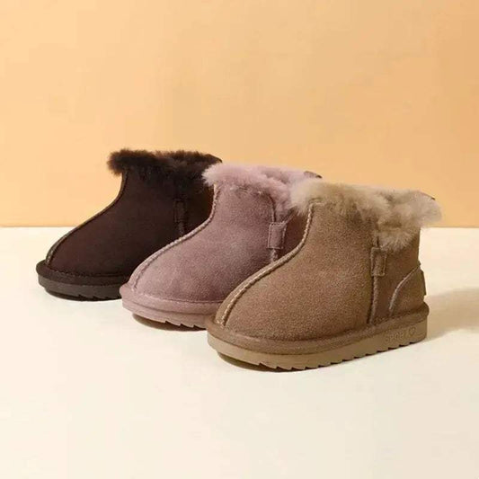 Genuine Leather Winter Boots For Kids Warm Plush - ToylandEU™