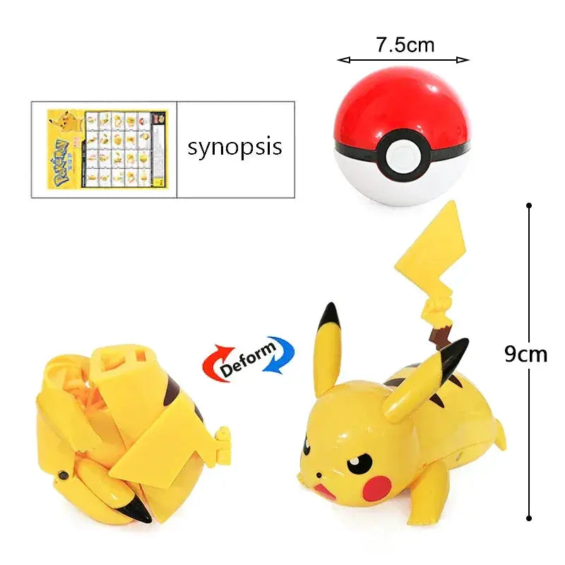 Genuine Pokeball Deformation Toys Pikachu Mewtwo Figures - ToylandEU