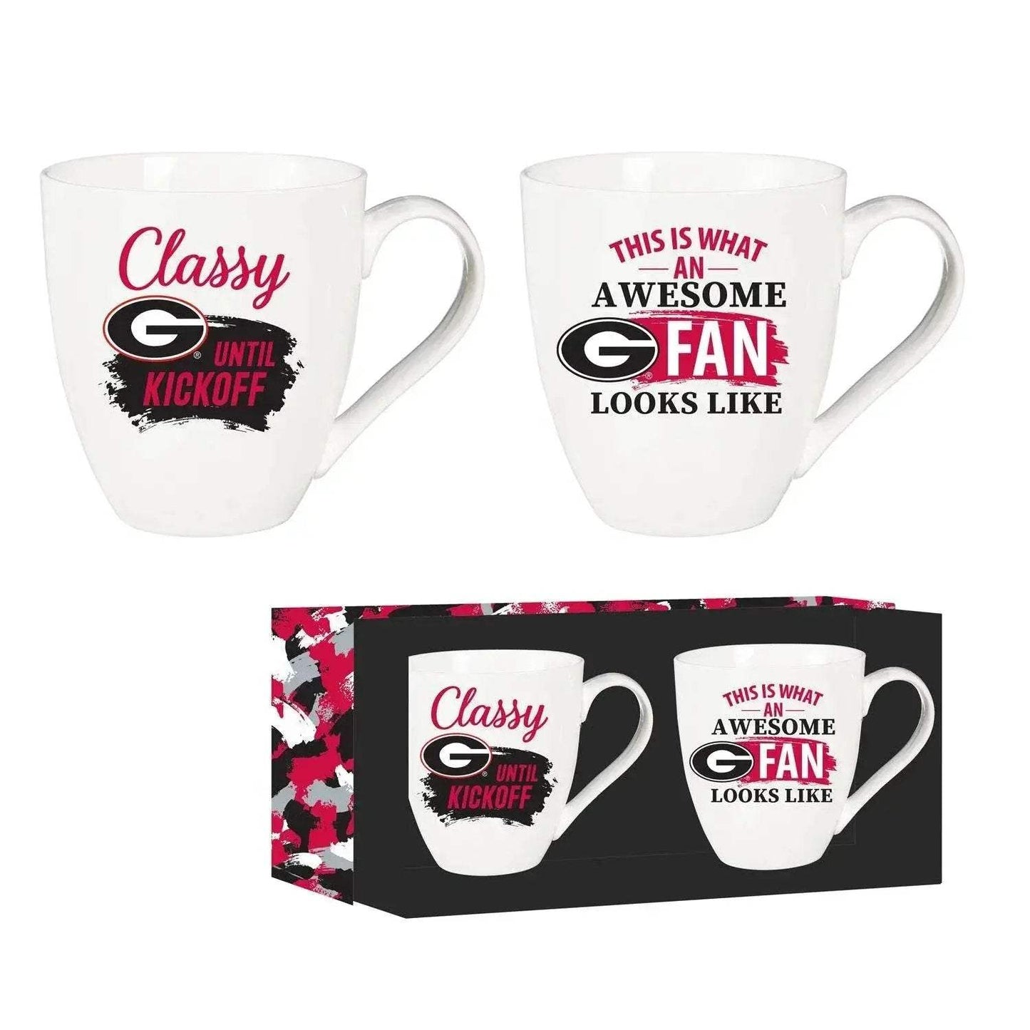 Georgia Bulldogs 17oz Ceramic Mugs Gift Box Set Two Piece - ToylandEU™
