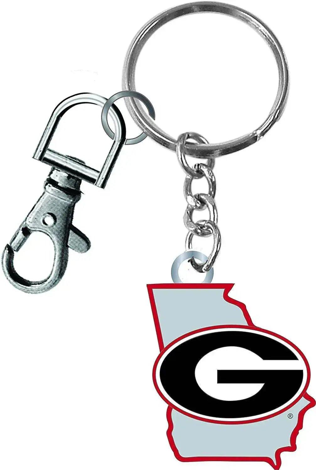 Georgia Bulldogs Keychain State Outline Carabiner Clip - ToylandEU™