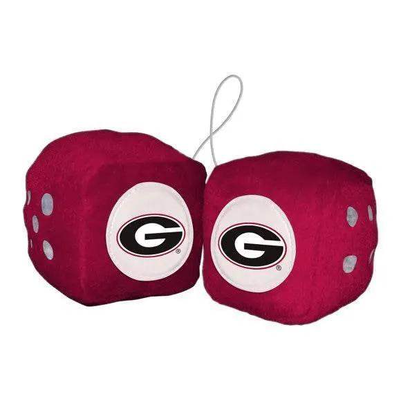 Georgia Bulldogs Plush Fuzzy Dice Car Decor With Logo - ToylandEU™