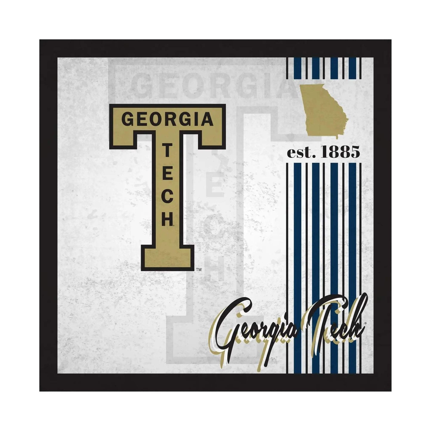 Georgia Tech Yellow Jackets Wood Sign 10x10 Album Design - ToylandEU™