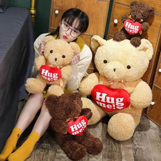 Giant 110cm Cuddly Teddy Bear Holding Heart - Perfect Gift Companion - ToylandEU