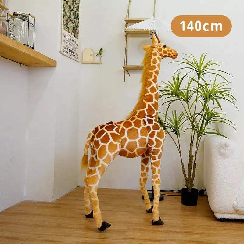 Giant 140CM Giraffe Plush Toy Realistic Soft Stuffed Animal - ToylandEU