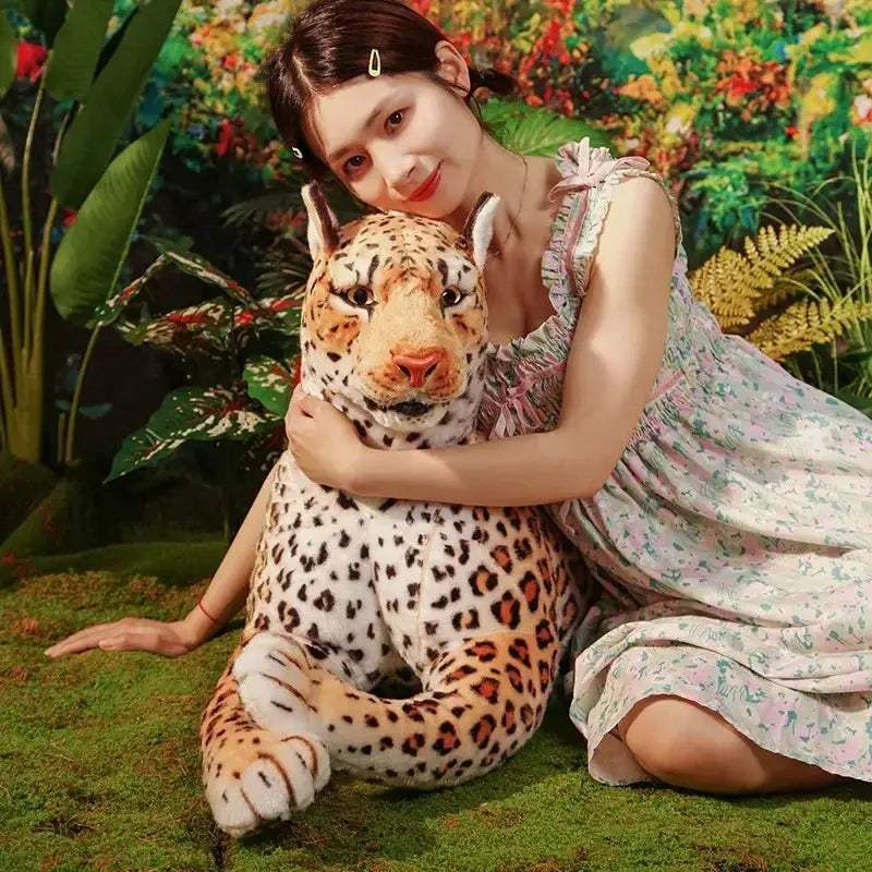 Giant 170cm Lifelike Leopard Plush Toy for Kids Room Decor - ToylandEU