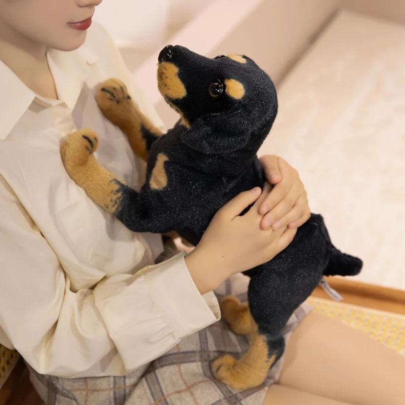 Giant Lifelike Dog Plush Toy Realistic Rottweiler Decor