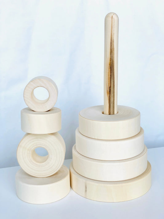 Giant Wooden Stacking Pyramid For DIY Natural Wood Toys - ToylandEU