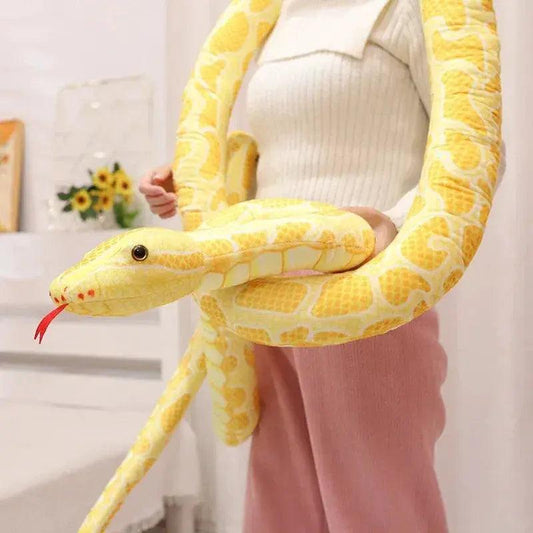 Giant Yellow Boa Snake Plush Realistic Soft Toy - ToylandEU™