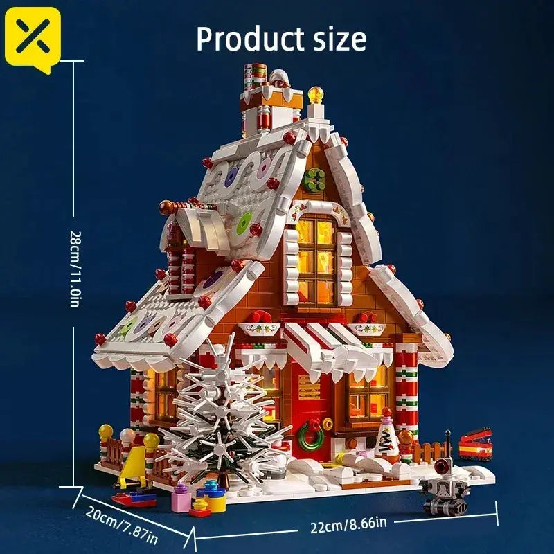 Gingerbread House Lego Compatible Building Blocks With LED Lights - ToylandEU