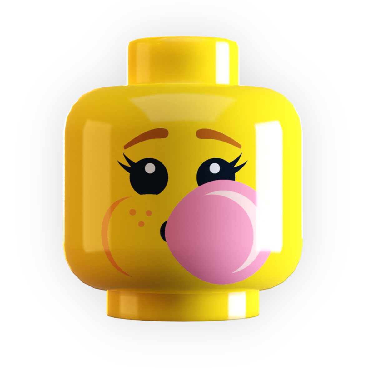 Figure Head Girl Blowing Bubble Gum Printed On Authentic LEGO Element B3 Customs - ToylandEU