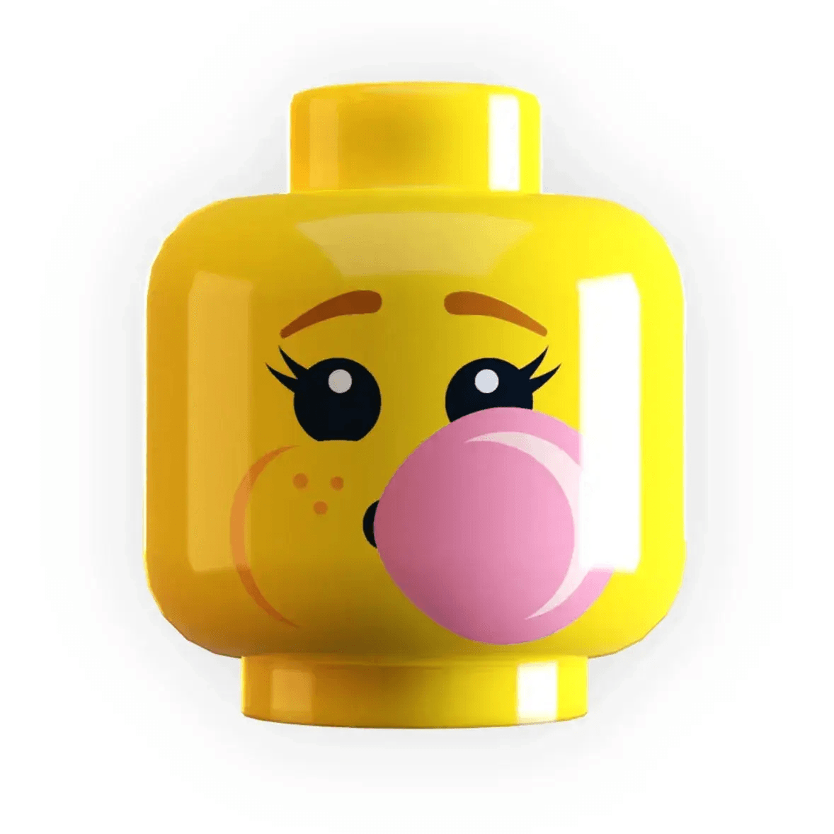 Figure Head Girl Blowing Bubble Gum Printed On Authentic LEGO Element B3 Customs - ToylandEU
