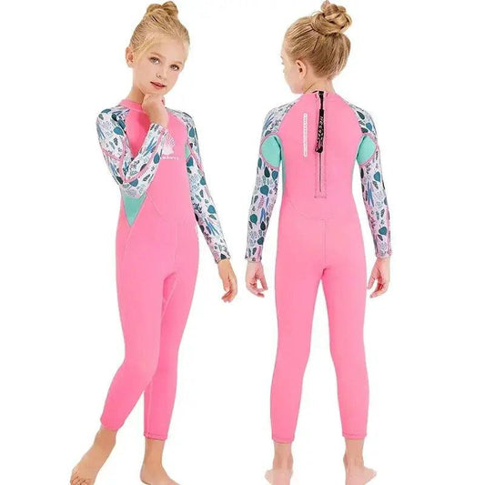 Girls 2.5mm Neoprene Wetsuit Long Sleeve UV Protection - ToylandEU™