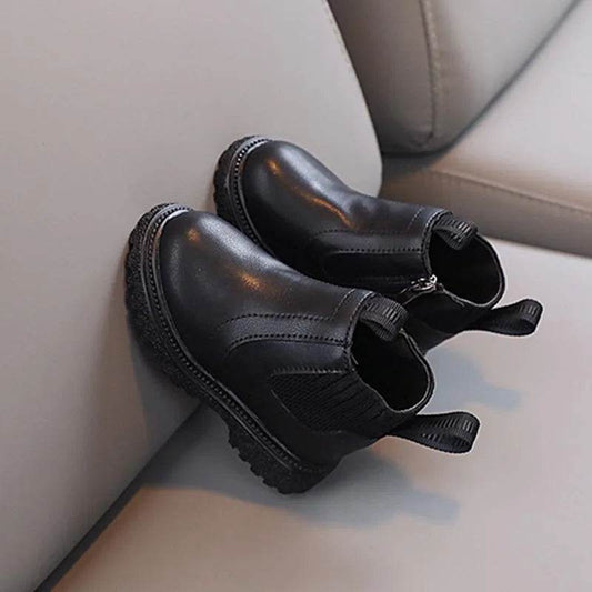 Girls' Embroidered Cherry Short Boots - Soft PU Ankle Fashion Footwear for Kids 2025 Spring Autumn - ToylandEU