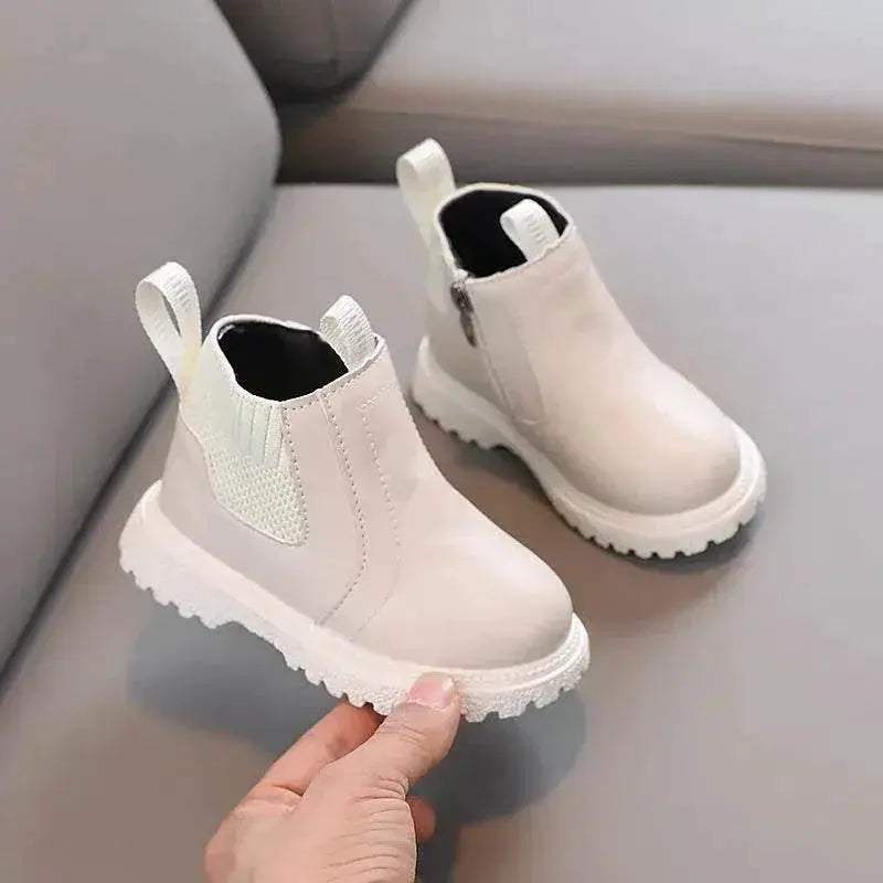 Girls' Embroidered Cherry Short Boots - Soft PU Ankle Fashion Footwear for Kids 2025 Spring Autumn - ToylandEU™