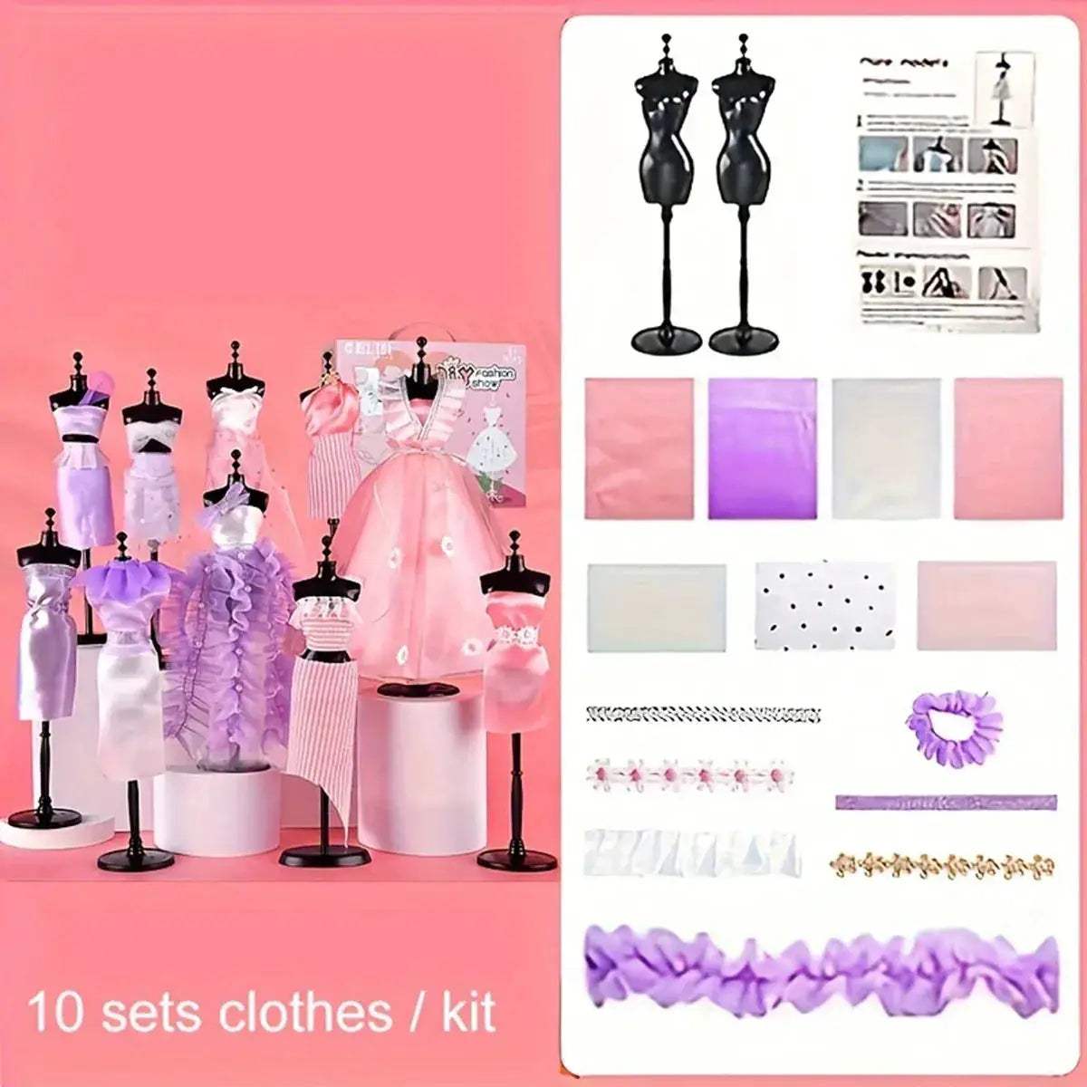 Girls Fashion Designer Kit DIY Paste Art Craft Creative Gift - ToylandEU
