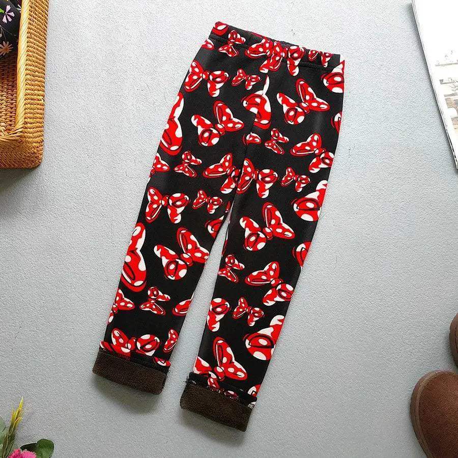 Girls Leggings Floral Print Thick Warm Winter Cozy - ToylandEU™