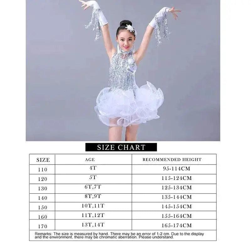 Glam Sequin Fringe Kids Latin Dance Dress Toyland EU - ToylandEU™