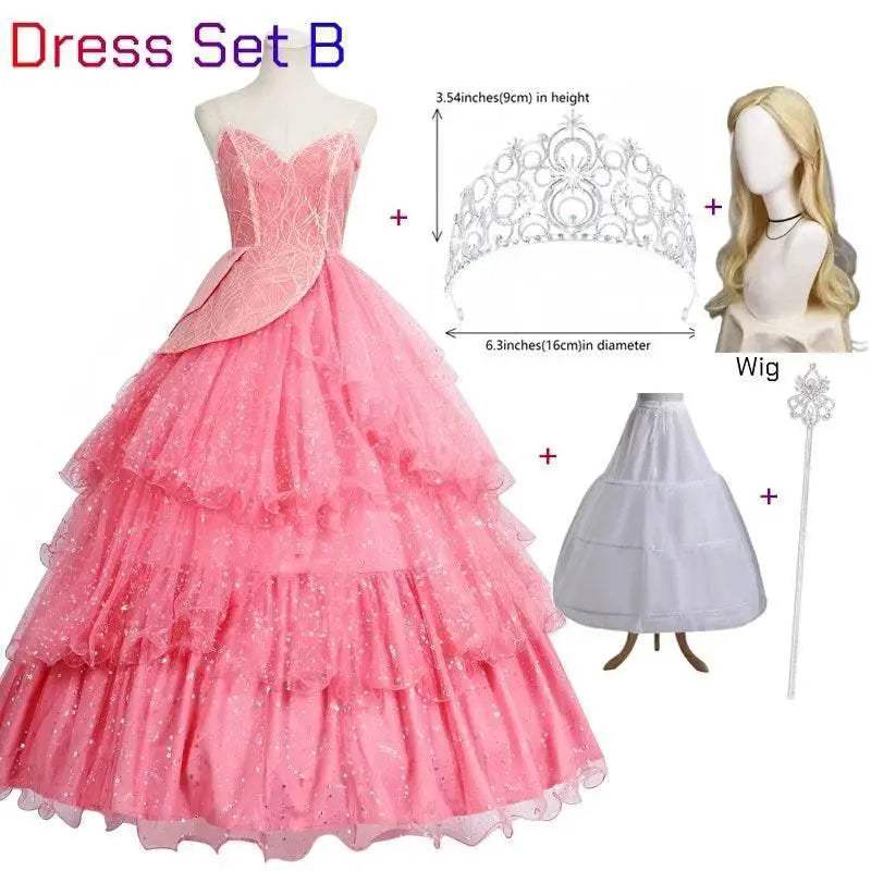 Glamorous Pink Glinda Dress Cosplay Costume Toyland EU - ToylandEU™