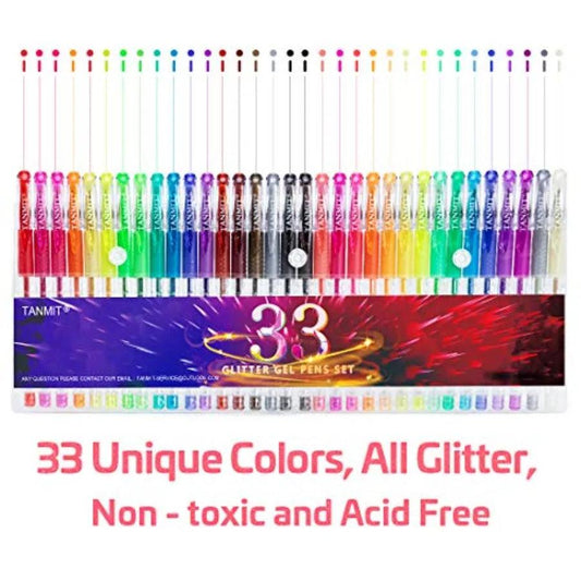 Glitter Gel Pens | Vibrant Neon Ink | Toylandeu™