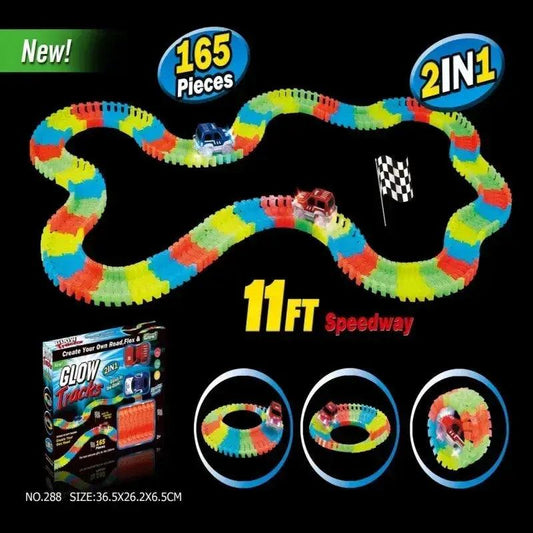 Glow In The Dark Electric Track Car Set For Kids Safe - ToylandEU™