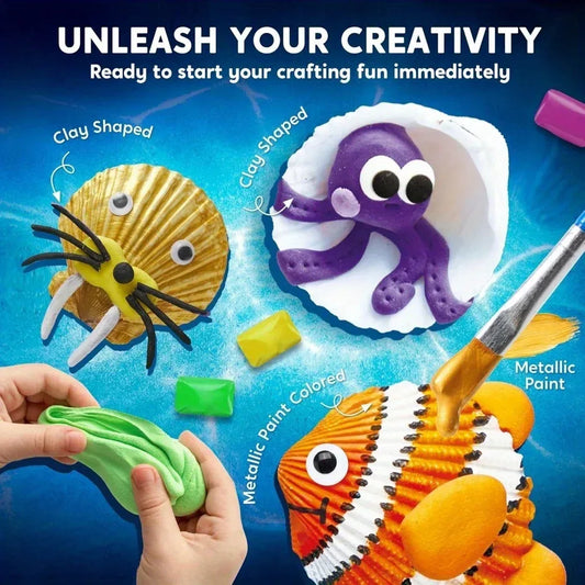 Glow In The Dark Seashells Painting Kit For Kids Ages6Plus