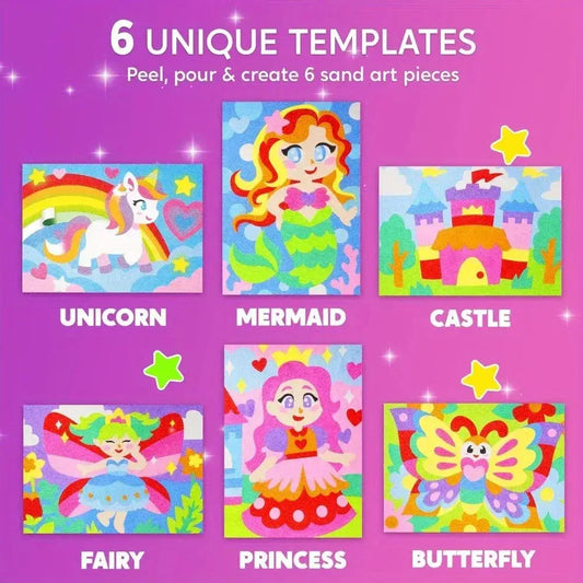 Glow Sand Art Kit With 14 Colors And Fantasy Templates - ToylandEU