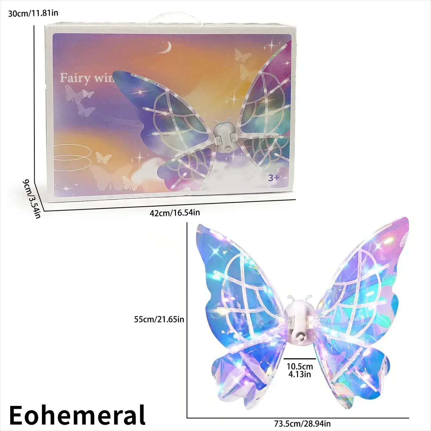 Glowing Fairy Wings for Kids Backpiece Toy Costume - ToylandEU