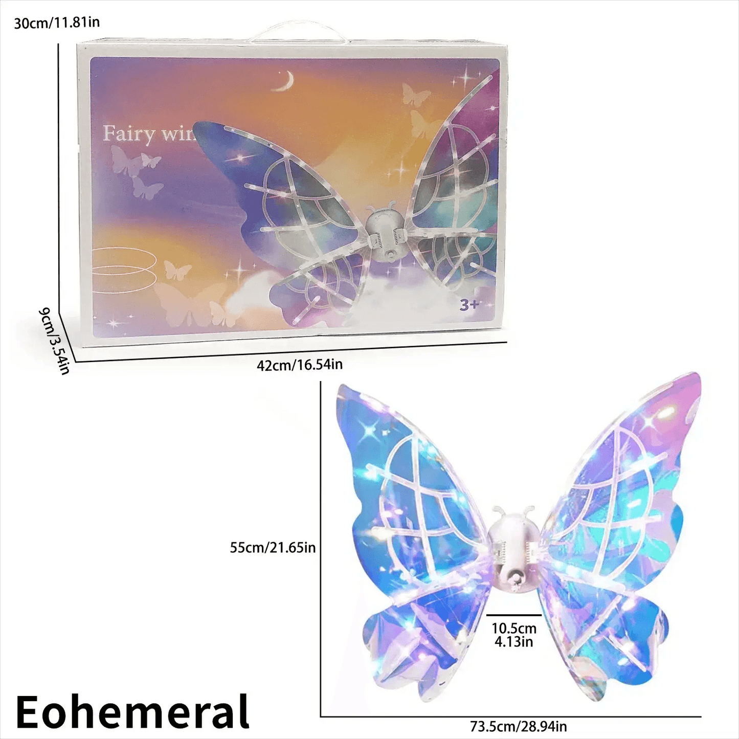 Glowing Fairy Wings for Kids Backpiece Toy Costume - ToylandEU