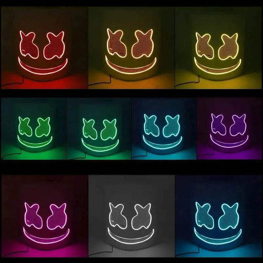 Glowing LED Neon Full Face Mask 3 Modes Toyland EU - ToylandEU™