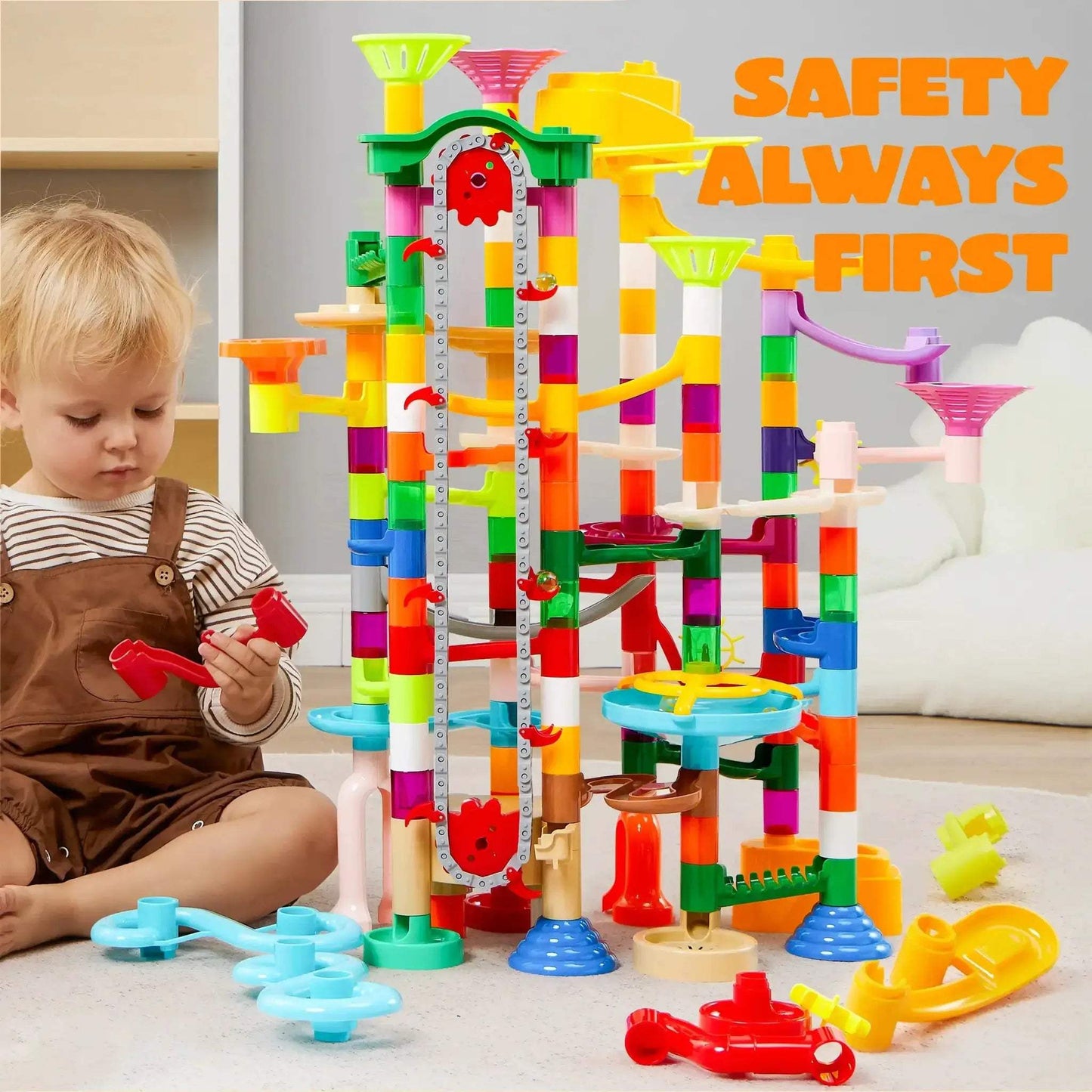 Glowing Marble Run Set With Motorized Elevator For STEM Kids - ToylandEU