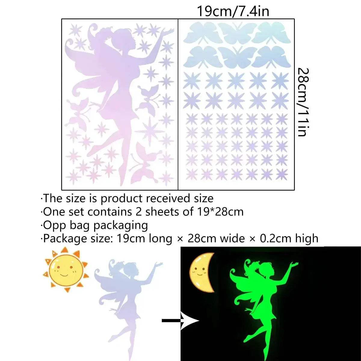 Glowing Fairy Stars Wall Sticker Toyland EU - ToylandEU™
