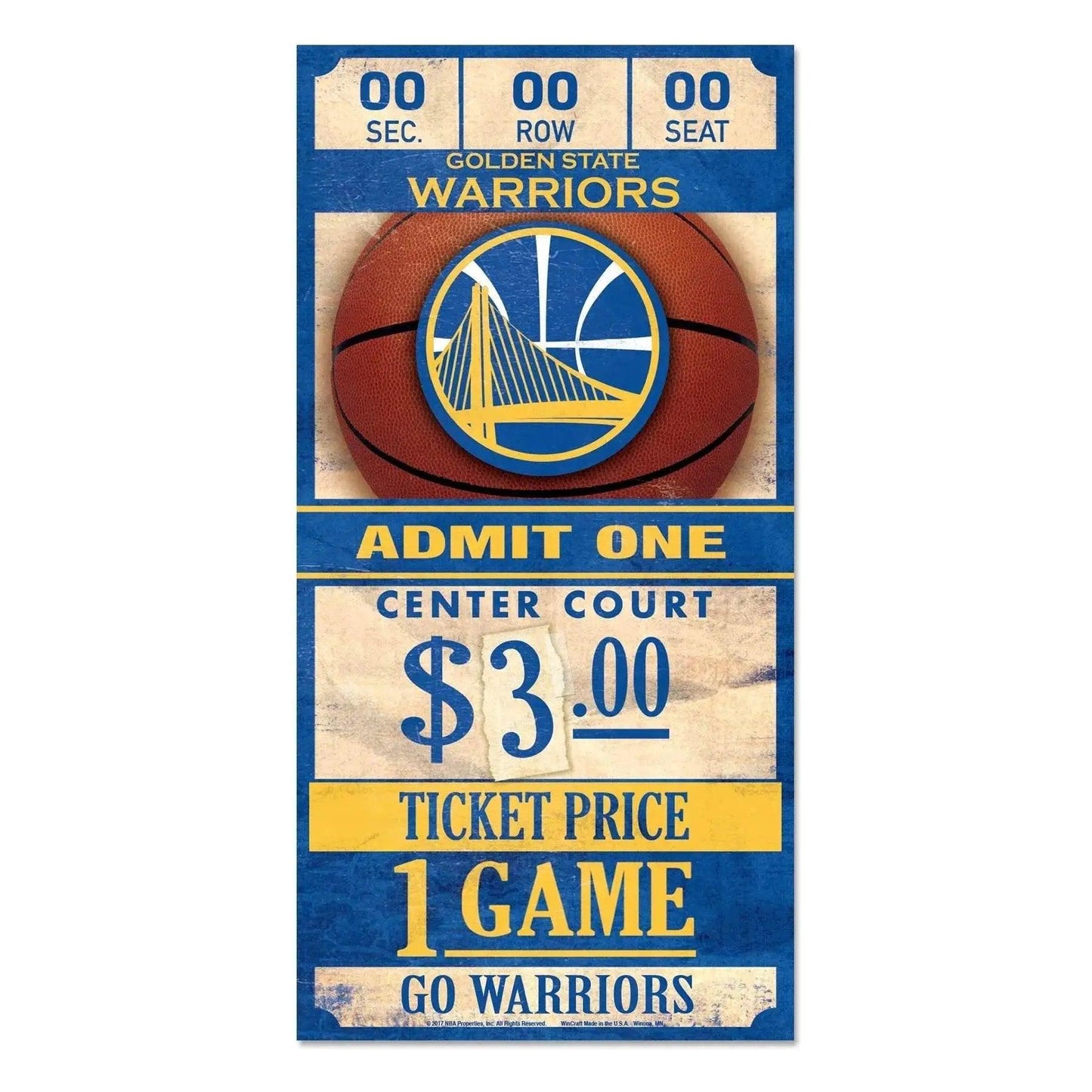 Golden State Warriors Sign 6x12 Wood Ticket Display - ToylandEU™