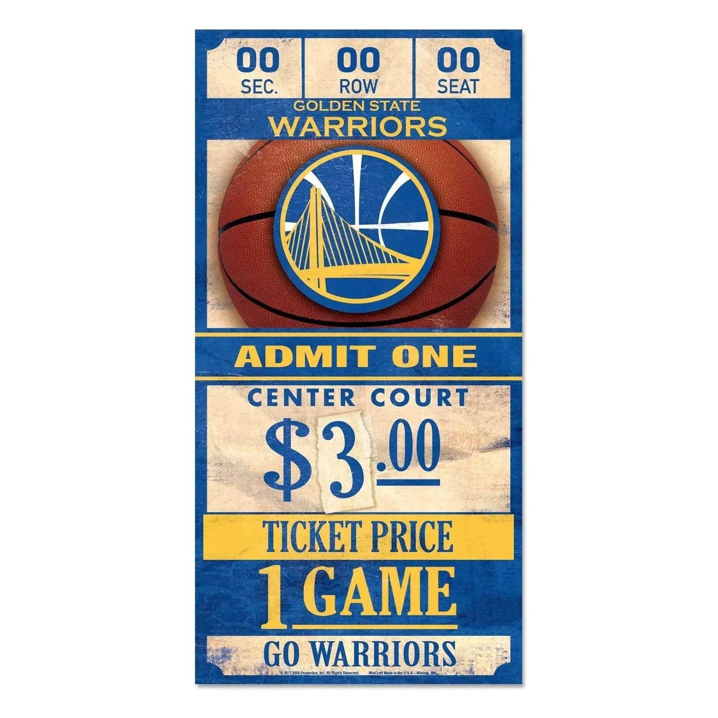 Golden State Warriors Sign 6x12 Wood Ticket Display - ToylandEU™