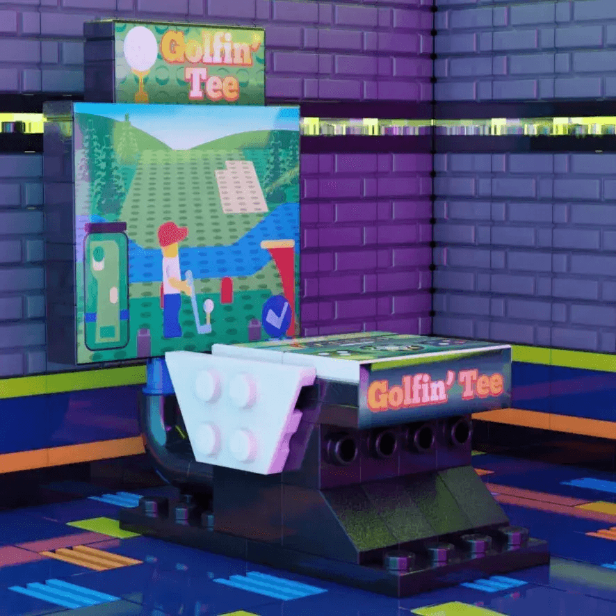 Golfin' Tee Arcade B3 Customs Building Set made using LEGO parts - ToylandEU