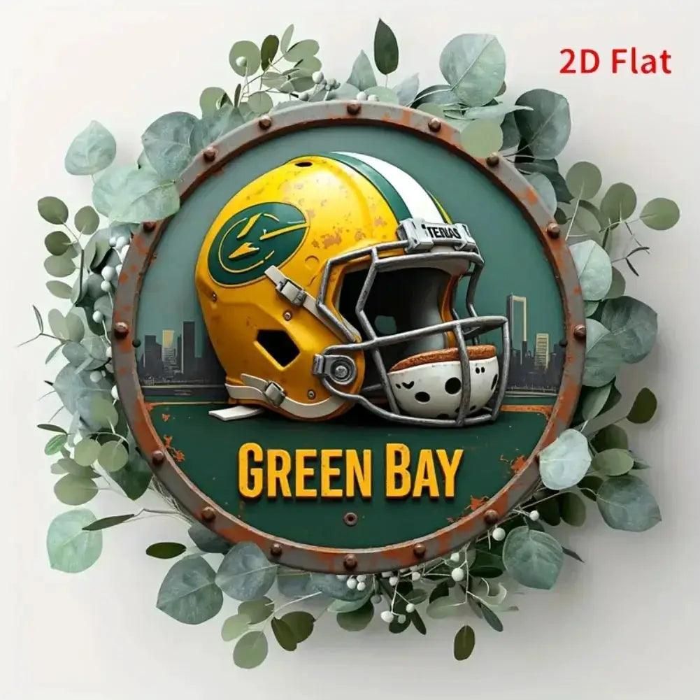 Green Bay Football Helmet Wall Decor Aluminum Sign - ToylandEU™