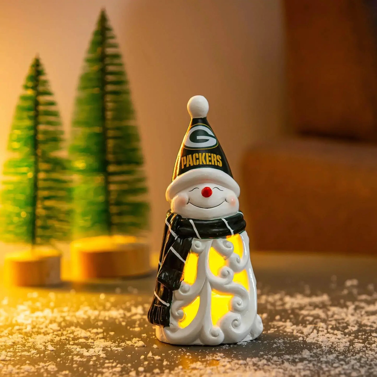 Green Bay Packers 8 Inch LED Snowman Statue Decor Lighted - ToylandEU™