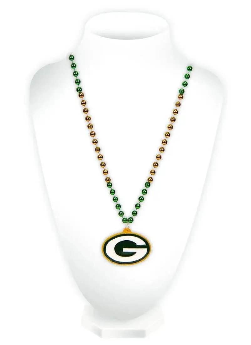 Green Bay Packers Beads With Medallion Mardi Gras Style - ToylandEU™