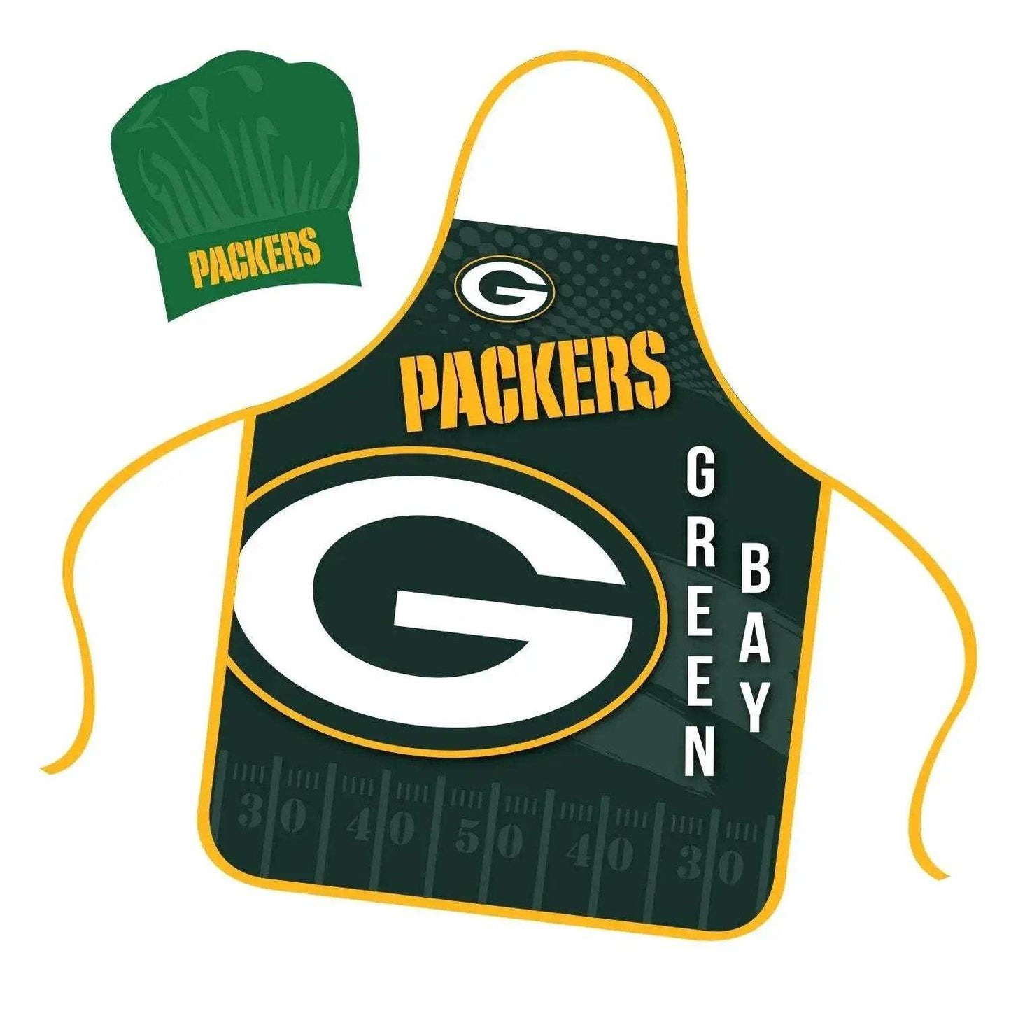 Green Bay Packers Chef Hat and Apron Set for Adults - ToylandEU™