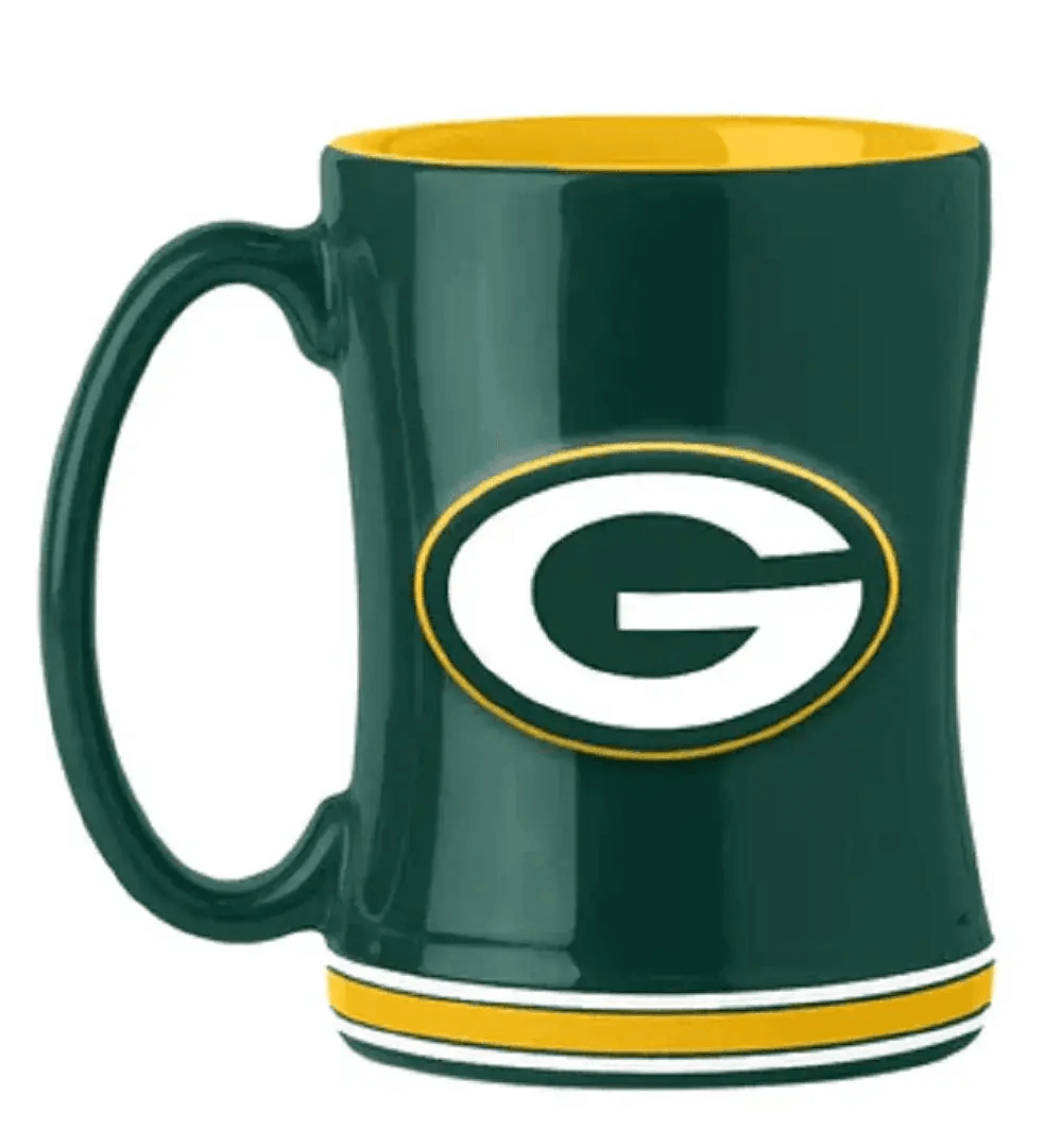 Green Bay Packers Coffee Mug 14oz Sculpted Relief Logo - ToylandEU™