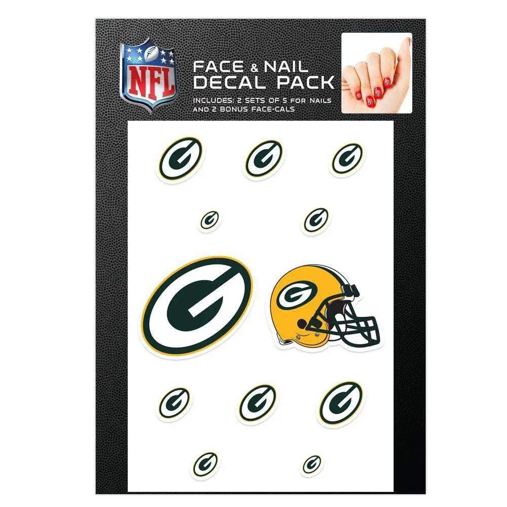 Green Bay Packers Nail Cals and Face Cals Waterless Decals - ToylandEU™