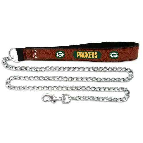 Green Bay Packers Pet Leash Leather Chain Football Large - ToylandEU™