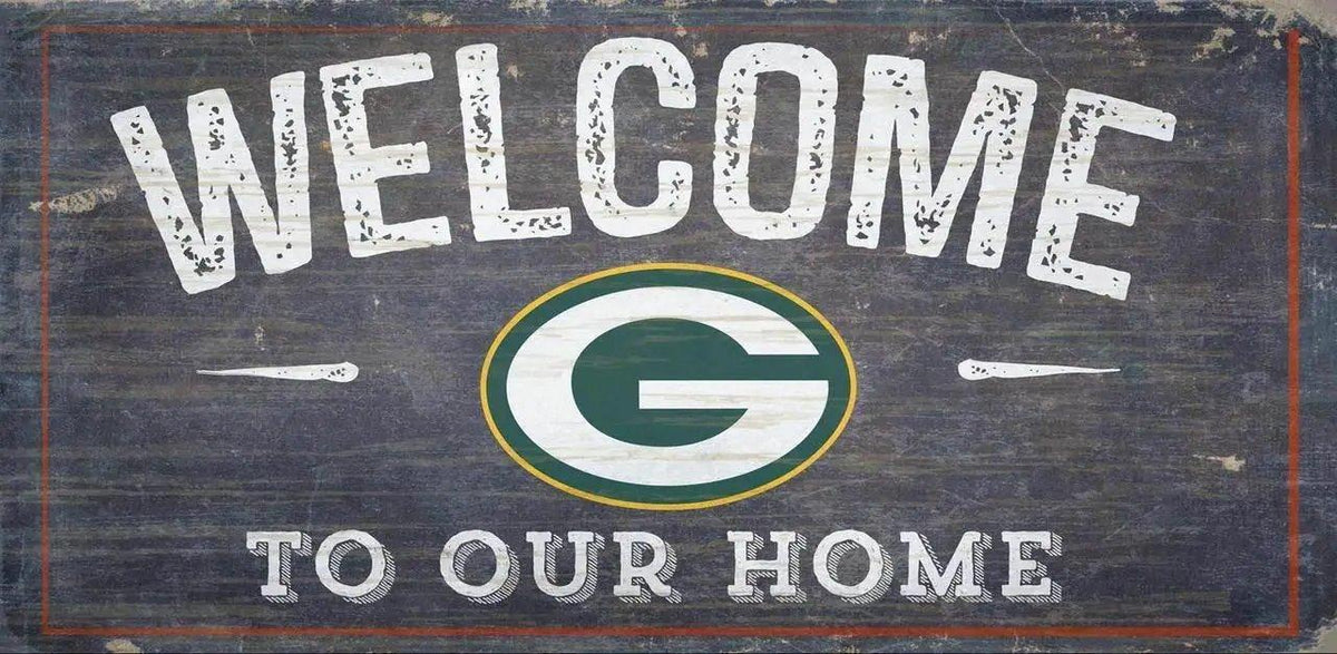 Green Bay Packers Wood Sign Welcome To Our Home 12x6 - ToylandEU™