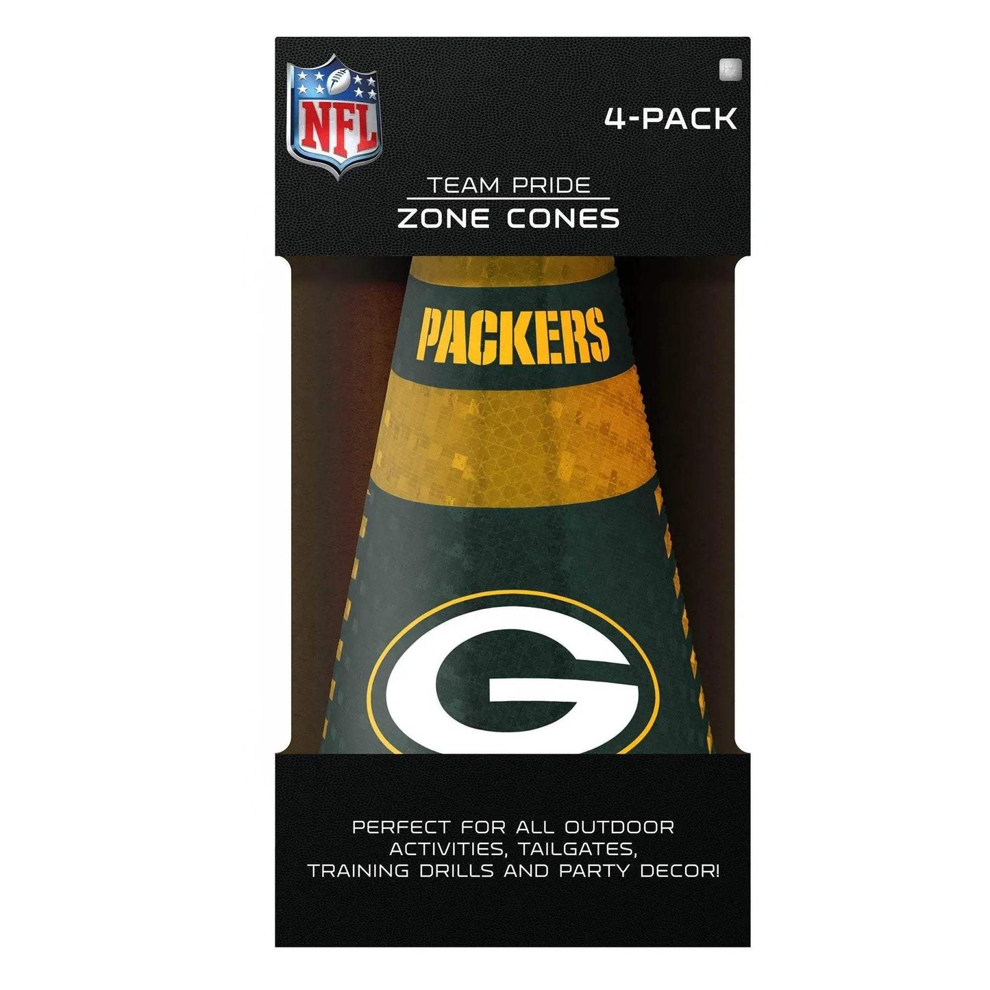 Green Bay Packers Zone Cones 4 Pack With Reflective Logos Agility Cones - ToylandEU™