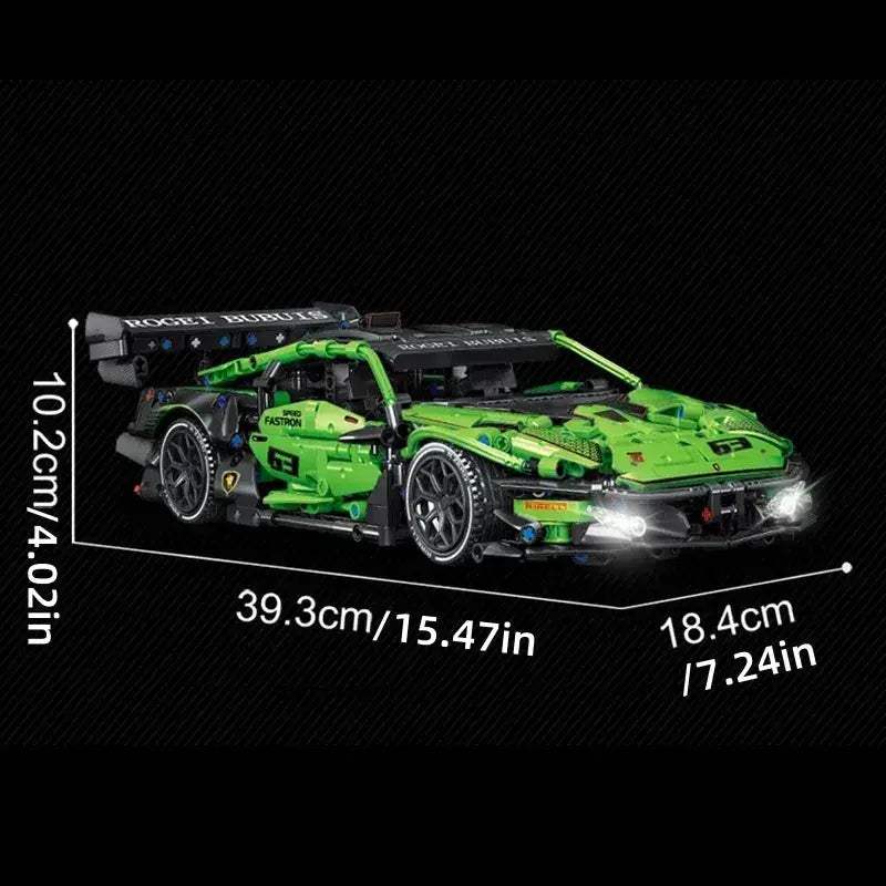 Green Racing Car MOC Building Blocks Kit Lego Compatible - ToylandEU