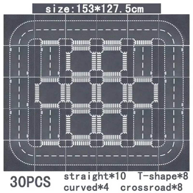 Premium City Road Baseplate 32x32 Crossroad For Builders - ToylandEU